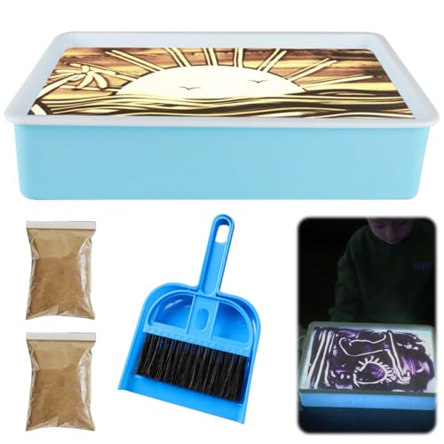 Sandmalerei Lichtkasten für Kinder ab 3 Jahre, Dynamische Sandbilder mit 2 Pack Natursand, Sensory Spielzeug Kreatives Sandtablett Set Fließende Sandkunst Geburtstag Geschenk für Jungen Mädchen Sandmalerei Lichtkasten für Kinder ab 3 Jahre, Dynamische Sandbilder mit 2 Pack Natursand, Sensory Spielzeug Kreatives Sandtablett Set Fließende Sandkunst Geburtstag Geschenk für Jungen Mädchen von Umllpet