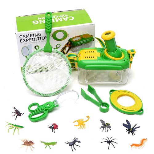 Insekten Entdecker Set für Kids ab 5, Forscherset mit Beobachtungsbox, Insektenfänger, Lupenglas, Schmetterlingsnetz, Falsch-Insekten (12 Stück), Kompass Abenteuer Camping Ostergeschenke für Kinder Insekten Entdecker Set für Kids ab 5, Forscherset mit Beobachtungsbox, Insektenfänger, Lupenglas, Schmetterlingsnetz, Falsch-Insekten (12 Stück), Kompass Abenteuer Camping Ostergeschenke für Kinder von Umllpet