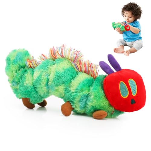 Umllpet Raupe Nimmersatt Kuscheltier, 25cm Kleine Raupe Weiche Plüschtier Baby Stofftier Spielzeug Geburtstag Geschenk für Kinder von Umllpet