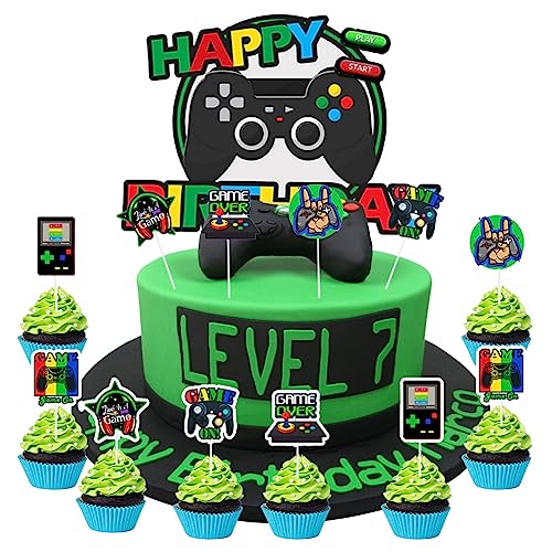Umllpet Tortendeko Geburtstag Junge, Videospiel Torten Deko Kinder, Gaming Kuchen Deko Cake Topper Happy Birthday Gamer Deko für Torte, Cupcake Topper Muffin Topper Kindergeburtstag Party Geschenk Umllpet Tortendeko Geburtstag Junge, Videospiel Torten Deko Kinder, Gaming Kuchen Deko Cake Topper Happy Birthday Gamer Deko für Torte, Cupcake Topper Muffin Topper Kindergeburtstag Party Geschenk von Umllpet