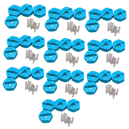 Umsoxhy 40Stück 12 mm Kombinierer Rad Naben Sechskant Adapter Aus Aluminium Legierung für 144001 1/14 RC Auto Teile, Blau Umsoxhy 40Stück 12 mm Kombinierer Rad Naben Sechskant Adapter Aus Aluminium Legierung für 144001 1/14 RC Auto Teile, Blau von Umsoxhy