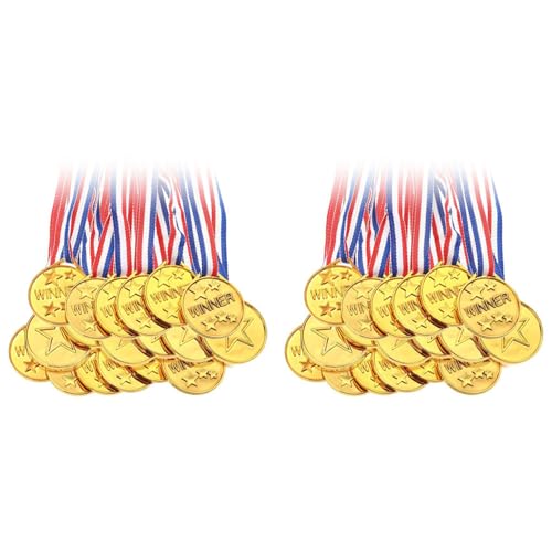 Umsoxhy 60er-Pack Goldene Siegermedaillen Aus Kunststoff für Kinder - Perfekt für Sport, Wettkämpfe und Als Partygeschenk Umsoxhy 60er-Pack Goldene Siegermedaillen Aus Kunststoff für Kinder - Perfekt für Sport, Wettkämpfe und Als Partygeschenk von Umsoxhy