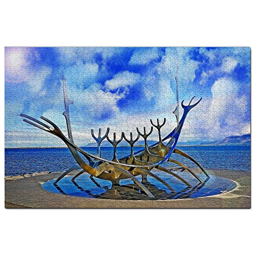 Island Puzzle 1000 Teile Island Sonne Voyager Reykjavik Puzzle Spiel Kunstwerk Reise Souvenir Holz von Umsufa