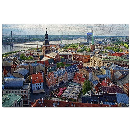 Lettland Riga Daugava River Puzzle 1000 Teile Spiel Kunstwerk Reise Souvenir Holz von Umsufa
