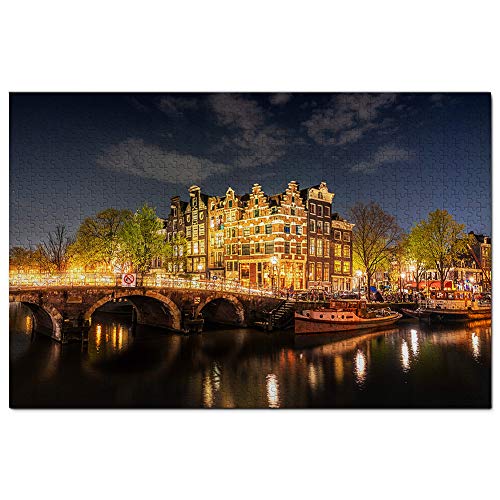 Niederlande Holland Amsterdam Bridge Puzzle 1000 Teile Spiel Kunstwerk Reise Souvenir Holz von Umsufa
