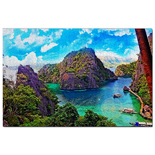 Philippinen Puzzle 1000 Teile Philippinen Hidden Beach EL Nido Palawan Puzzle Spiel Kunstwerk Reise Souvenir Holz von Umsufa