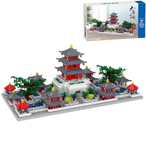 Chinesische Architecture Mini Bausteine Bausatz, 4403 Teile Dali Ancient City Modellbausatz, Home Accessories, Kreatives Geschenk für Erwachsene Kinder, Nicht Kompatibel mit großen Marken (8271) von Unativer