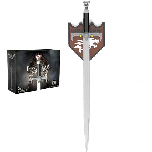 Longclaw Schwert Bausteine Bausatz, 474 Teile mittelalterliches Fantasy Spielzeug für Jugendliche Erwachsene, inspiriert vom legendären Valyrischen Stahlschwert, kompatibel mit großen Marken von Unativer