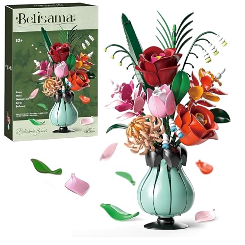 Rosen Chrysantheme Blumenstrauß Bausatz mit Vase, 566 Stück DIY Blumenstrauß Set, Künstlicher Pflanzenstrauß, Heimdekoration, Geeignet für Valentinstag, Weihnachten, Geburtstag, Muttertagsgeschenk Rosen Chrysantheme Blumenstrauß Bausatz mit Vase, 566 Stück DIY Blumenstrauß Set, Künstlicher Pflanzenstrauß, Heimdekoration, Geeignet für Valentinstag, Weihnachten, Geburtstag, Muttertagsgeschenk von Unativer