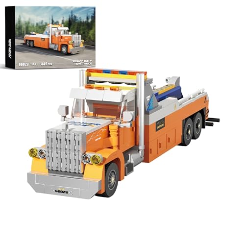 Technik Amerikanischer Straßenanhänger Bausteine Bausatz, 449 Teile Schwerlast Anhänger Modellbausatz, STEM Fahrzeuge Modell Spielzeug, Ideas Geschenk für Erwachsene und Kinder (66028) von Unativer