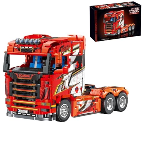 Technik LKW Bausteine, 1708 Teil Großes Scania Tractor Truck Modell, MOC Bausatz, Sammlerstücke Geschenke für Erwachsene und Kinder (Originalverpackung) Technik LKW Bausteine, 1708 Teil Großes Scania Tractor Truck Modell, MOC Bausatz, Sammlerstücke Geschenke für Erwachsene und Kinder (Originalverpackung) von Unativer
