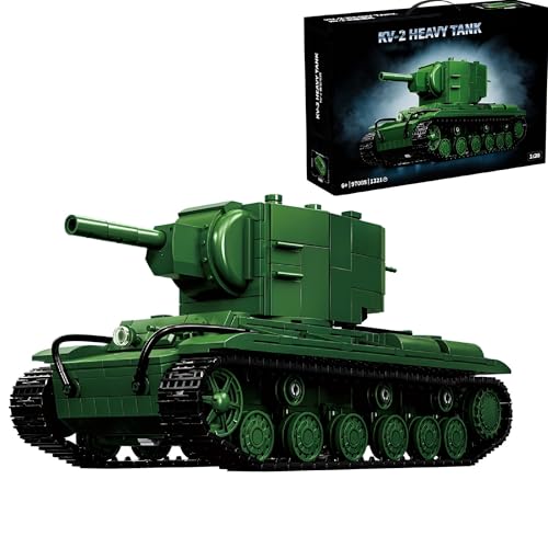 Technik Militär Panzer Bausteine Modell, 1321 Teile KV2 Heavy Tank Modell Spielzeug, WW2 Armee Klemmbausteine Tank Modellbausatz, Geschenk für Kinder Erwachsene, Kompatibel mit Großen Marken (97005) Technik Militär Panzer Bausteine Modell, 1321 Teile KV2 Heavy Tank Modell Spielzeug, WW2 Armee Klemmbausteine Tank Modellbausatz, Geschenk für Kinder Erwachsene, Kompatibel mit Großen Marken (97005) von Unativer