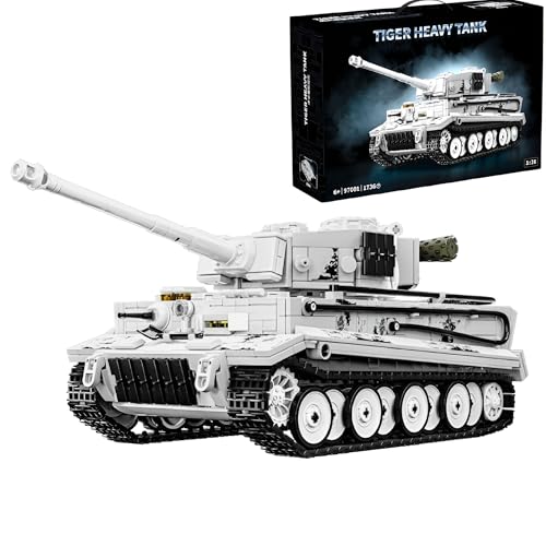 Technik Militär Panzer Bausteine Modell, 1736 Teile Groß Tiger Heavy Tank Modell Spielzeug, WW2 Armee Klemmbausteine Tank Modellbausatz, Geschenk für Kinder Erwachsene, Kompatibel mit Großen Marken Technik Militär Panzer Bausteine Modell, 1736 Teile Groß Tiger Heavy Tank Modell Spielzeug, WW2 Armee Klemmbausteine Tank Modellbausatz, Geschenk für Kinder Erwachsene, Kompatibel mit Großen Marken von Unativer