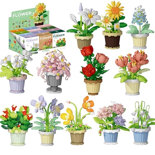 Unativer 12-in-1 Blumenstrauß Bausteine Bausatz, Rose Sonnenblume Orchidee Botanische Mini Baustein Modell Spielzeug, Geschenk zum Muttertag für Erwachsene, Frauen und Mädchen ab 6 Jahren, 2531 Teile Unativer 12-in-1 Blumenstrauß Bausteine Bausatz, Rose Sonnenblume Orchidee Botanische Mini Baustein Modell Spielzeug, Geschenk zum Muttertag für Erwachsene, Frauen und Mädchen ab 6 Jahren, 2531 Teile von Unativer