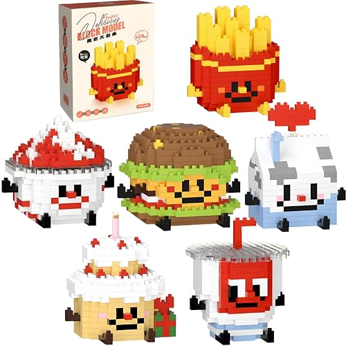 Unativer 6-in-1 Lebensmittel Bausteine Bausatz, 1511 Teile Burger Pizza Cola Pommes Donut Kuchen Popcorn Mini Bausteinen, Kreatives Modell Spielzeug Geschenk für Kinder ab 6 Jahren Unativer 6-in-1 Lebensmittel Bausteine Bausatz, 1511 Teile Burger Pizza Cola Pommes Donut Kuchen Popcorn Mini Bausteinen, Kreatives Modell Spielzeug Geschenk für Kinder ab 6 Jahren von Unativer