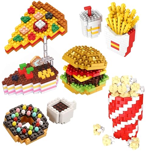 Unativer 6-in-1 Lebensmittel Bausteine Bausatz, 300 Teile Burger Pizza Cola Pommes Donut Kuchen Popcorn Mini Bausteinen, Kreatives Modell Spielzeug Geschenk für Kinder ab 6 Jahren Unativer 6-in-1 Lebensmittel Bausteine Bausatz, 300 Teile Burger Pizza Cola Pommes Donut Kuchen Popcorn Mini Bausteinen, Kreatives Modell Spielzeug Geschenk für Kinder ab 6 Jahren von Unativer