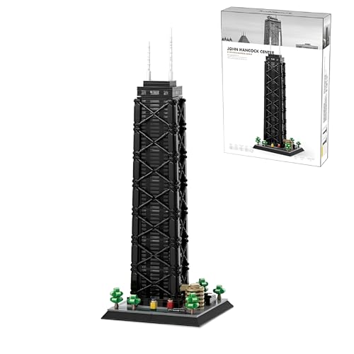 Unativer John Hancock Center Bausteine Busatz, 1284 Teile Amerikanische Wahrzeichen Architektonisches Modell, MOC Hausbau Konstruktionsspielzeug Set, Home Decor Model Geschenk für Kinder Erwachsene von Unativer