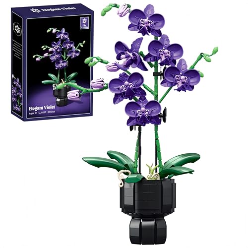 Unativer Lila Orchideen Bausteine Bausatz, 666 Teile Realistische Kunstblumen Spielzeug, DIY Botanisches Modellbauset für Erwachsene, Elegante Deko für Zuhause & Büro, Kreatives Geschenk für Frauen Unativer Lila Orchideen Bausteine Bausatz, 666 Teile Realistische Kunstblumen Spielzeug, DIY Botanisches Modellbauset für Erwachsene, Elegante Deko für Zuhause & Büro, Kreatives Geschenk für Frauen von Unativer