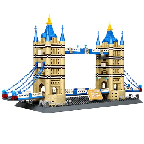 Unativer London Bridge Baustein-Set, 3D Modell aus berühmter Wahrzeichen-Serie, Architekturmodell für Kinder und Erwachsene, kreatives Geschenk für Geschichts- und Architektur-Fans von Unativer