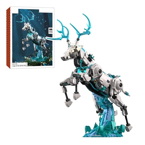 Unativer Mechanischer Hirsch Baustein-Sets für Erwachsene, Tiersammlungs-Spielzeug mit Sockel für Wohn- und Bürodeko, DIY Roboter-Kreatur Bausatz, Kreatives Geschenk für Jungen ab 6 Jahren, 1566 Teile von Unativer