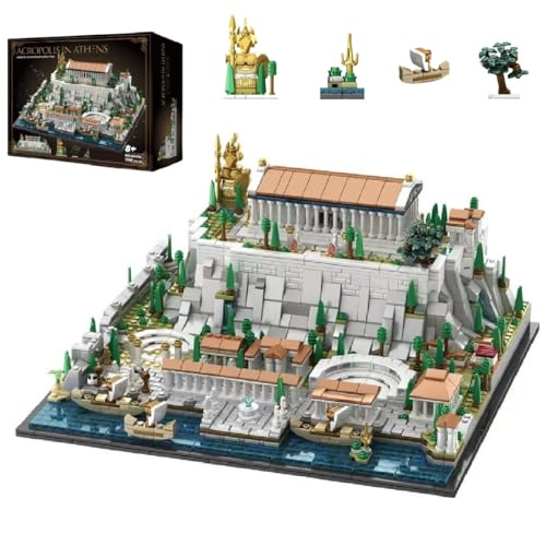 Unativer Modular Haus Bausteine Bausatz, Akropolis von Athen Bauklötze Set, 1988 Teile Wahrzeichen Sammlung Stadt Baukasten, MOC Haus Bauset, Konstruktionsspielzeug für Kinder und Erwachsen Unativer Modular Haus Bausteine Bausatz, Akropolis von Athen Bauklötze Set, 1988 Teile Wahrzeichen Sammlung Stadt Baukasten, MOC Haus Bauset, Konstruktionsspielzeug für Kinder und Erwachsen von Unativer