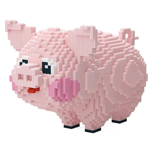 Unativer Rosa Schwein Baustein-Set, Niedliches Tier-Bauspielzeug für Kinder ab 6 Jahren, 3D-Puzzle-Modellbausatz mit beweglichen Teilen, Kreatives Geschenk für Mädchen und Jungen Unativer Rosa Schwein Baustein-Set, Niedliches Tier-Bauspielzeug für Kinder ab 6 Jahren, 3D-Puzzle-Modellbausatz mit beweglichen Teilen, Kreatives Geschenk für Mädchen und Jungen von Unativer