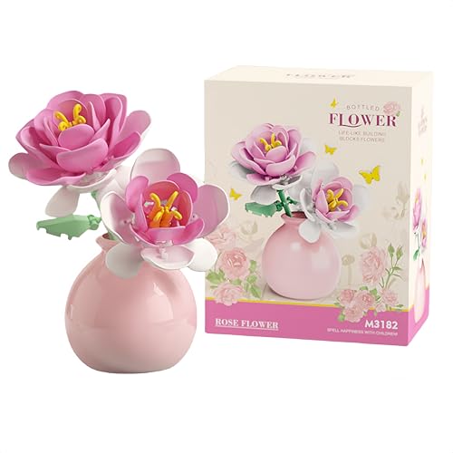 Unativer Rosenblumenstrauß Bausteine Set, Kreative Botanische Mikrosteine Sammlung Modell Spielzeug mit Vase für Wohnkultur, Romantisches Geschenk für Muttertag, Erwachsene, Frauen, Mädchen ab 6 Unativer Rosenblumenstrauß Bausteine Set, Kreative Botanische Mikrosteine Sammlung Modell Spielzeug mit Vase für Wohnkultur, Romantisches Geschenk für Muttertag, Erwachsene, Frauen, Mädchen ab 6 von Unativer