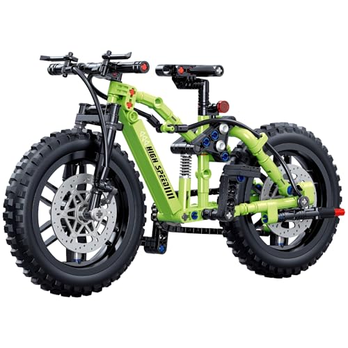 Unativer Technik Fahrrad Bausteine Set, 244 Teile High Speed Bike Modell Bausatz, Home Office Display Dekoration, Superbike Spielzeug Geschenk für Kinder und Erwachsene (C) von Unativer