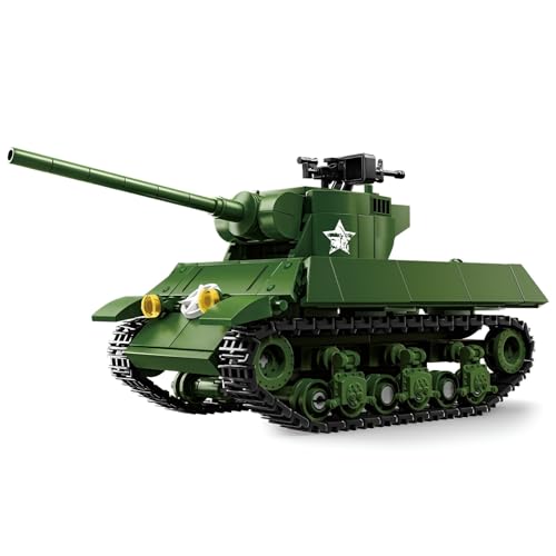 Unativer Technik Militär Panzer Bausteine Bausatz, 506 Teile M36 Panzer Modellbausatz, WW2 Militär Panzerträger LKW Konstruktionsspielzeug für Kinder und Erwachsene (66082) von Unativer
