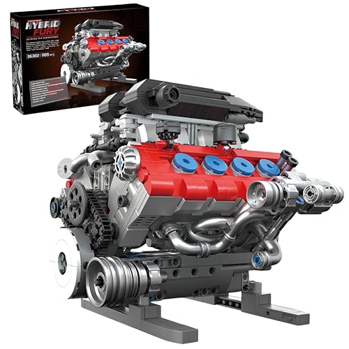 Unativer Technik Motor Bausteine Bausatz, 1189 Teile Mechanisches Modell Bausatz mit Beweglichen, Pädagogisches Spielzeug Militärfahrzeug Montage für Kinder & Erwachsene ab 6 Jahren von Unativer