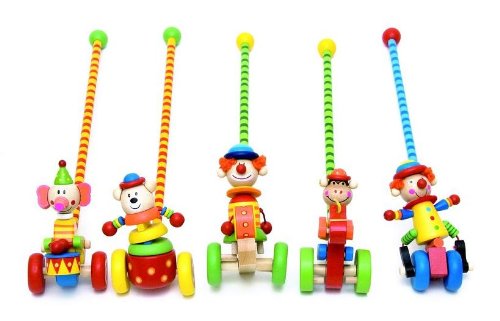 1 Stück: Schiebefigur Schiebetier Figur Tier Clown Holz - Kinderland zum Schieben für Kinder - Schiebefiguren von Unbekannt