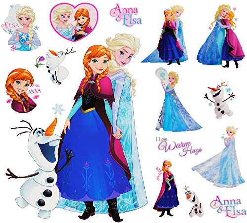 alles-meine.de GmbH 15 TLG. Set - Wandtattoo - Sticker + Fensterbilder - die Eiskönigin - Frozen - Wandsticker + Fenstersticker - Aufkleber für Kinderzimmer - völlig unverfro.. von alles-meine.de GmbH