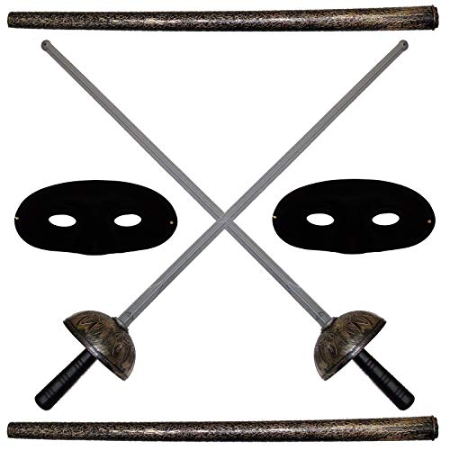 2 x Florett 60cm Waffe für Kostüm Pirat Zorro Kostümaccessoire 2 Florette von Spassprofi