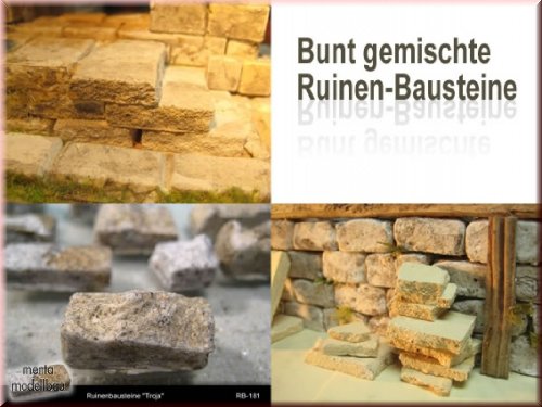 200 Gramm bunt gemischte Ruinenbausteine 200 Gramm bunt gemischte Ruinenbausteine von menta-modellbau