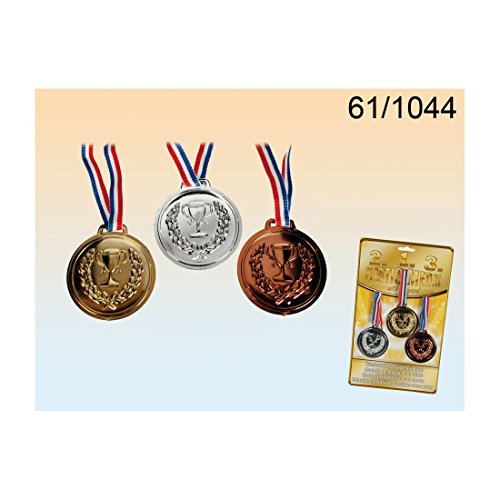3 Kunststoff-Medaillen mit Band - Gold-Silber-Bronze von ootb