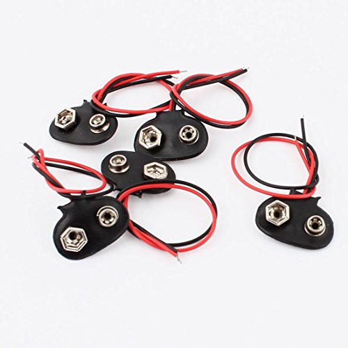 ikarex-shop 5 Stück Batterieclip 9V Clip mit Kabel 150mm Block 9 V Batterie ikarex-shop 5 Stück Batterieclip 9V Clip mit Kabel 150mm Block 9 V Batterie von ikarex-shop