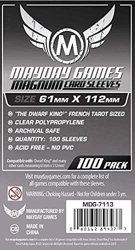 50 MayDay 61 x 112 Dwarf King French Tarot Premium Card Sleeves Board Game - Brettspiel Hüllen von Mayday Games