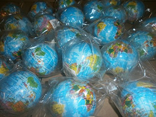 Unbekannt 6 Stück Softball Springball Globus, Erdkugel, Weltkugel ca. 6 cm, Mitgebsel, Mitbringsel, Kindergeburtstag von Unbekannt