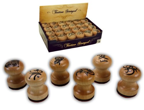 6er Set Stempel Tattoo Holzstempel 6-fach sortiert - ca. 4cm 6er Set Stempel Tattoo Holzstempel 6-fach sortiert - ca. 4cm von Unbekannt