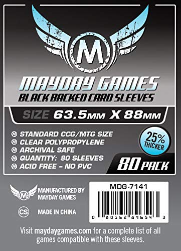 80 Mayday Games 66 x 91 Premium Kartenhüllen Schwarz - Black Backed Card Game Sleeves von Unbekannt