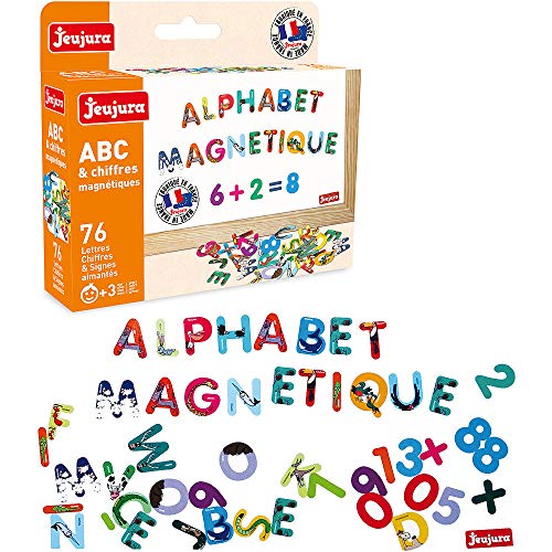 Jeujura - 8970 - ABC und magnetische Zahlen Tiere - Set mit 76 Zeichen von Jeujura