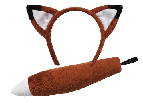 Erwachsene Animal Haarreif mit Ohren und Schwanz, Verkleidungen Halloween accessoy, Fox von wicked