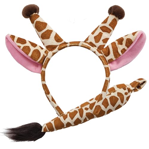Zebra-Haarreif und Schweif, Kostüm Set für Halloween One Size Giraffe von Wicked Costumes