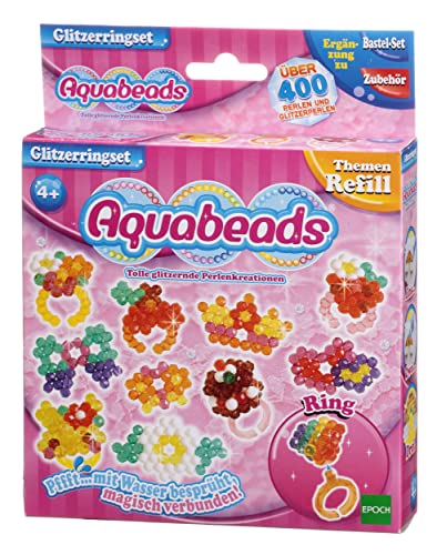 Aquabeads - 79928 - Glitzerringset (DE) Mehrfarbig Rund von Aquabeads