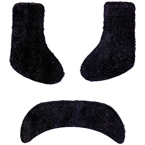 Spassprofi Bart und Koteletten schwarz für 70er 80er Jahre Kostüm oder Alltag Kotelette Schnurrbart Accessoire Schnauzbart von Spassprofi