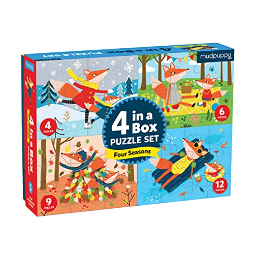 Bertoy 355386 4 in a Box Puzzle Four Seasons von MudPuppy