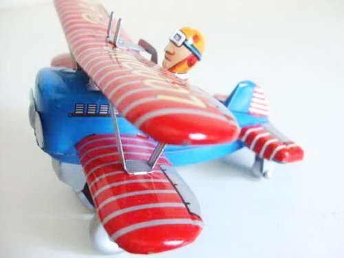 Blechspielzeug - Doppeldecker - Flugzeug mit Überschlag Looping plane von Walter & Prediger