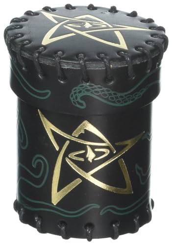 Q-Workshop CCTH4 - Call of Cthulhu Leather Dice Cup: Black/Green with Gold von Q Workshop
