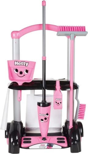 Casdon Hetty Cleaning Trolley , Hetty-Inspired Toy Cleaning Trolley For Children Aged 3+ , Wheels Around From Room To Room!, Pink, 44 x 27 x 12 cm von Casdon