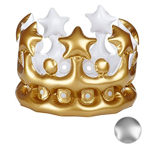 Corona gonfiabile re regina assortite oro argento von KARABU